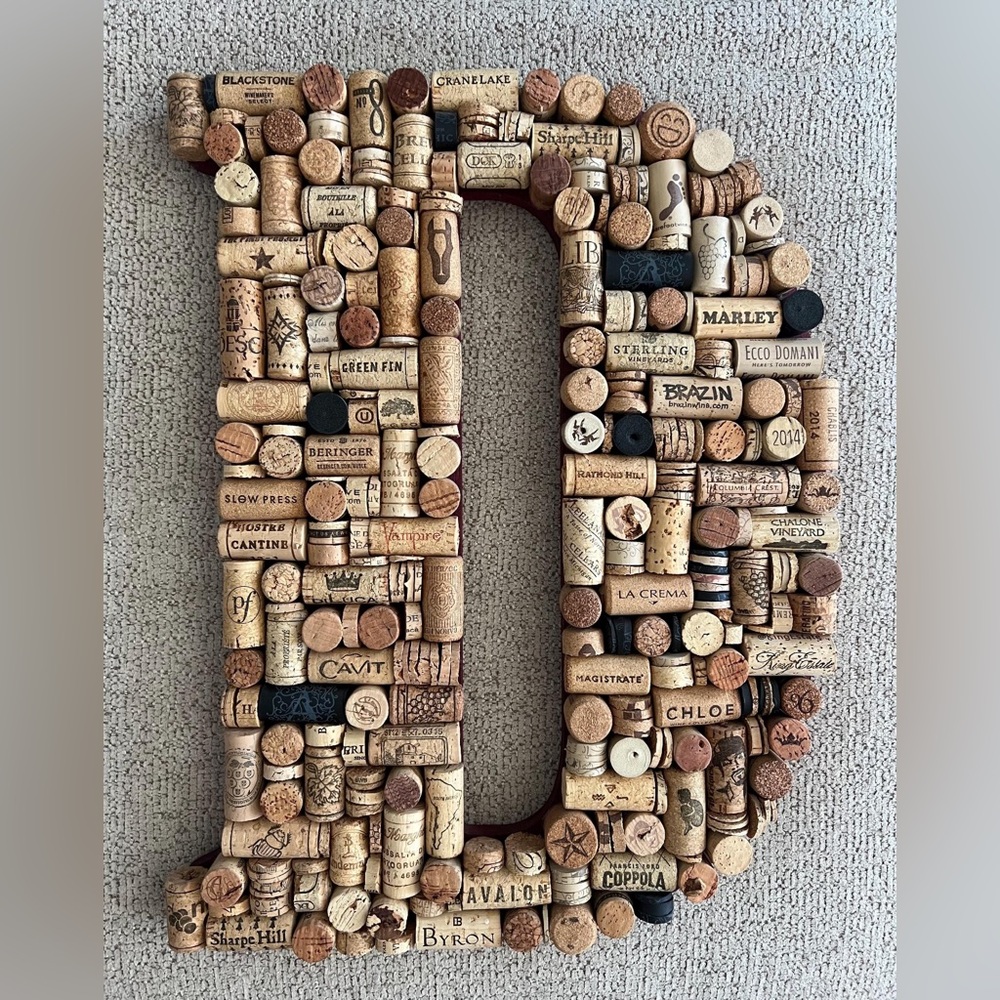 Homemade wine cork letter “D”